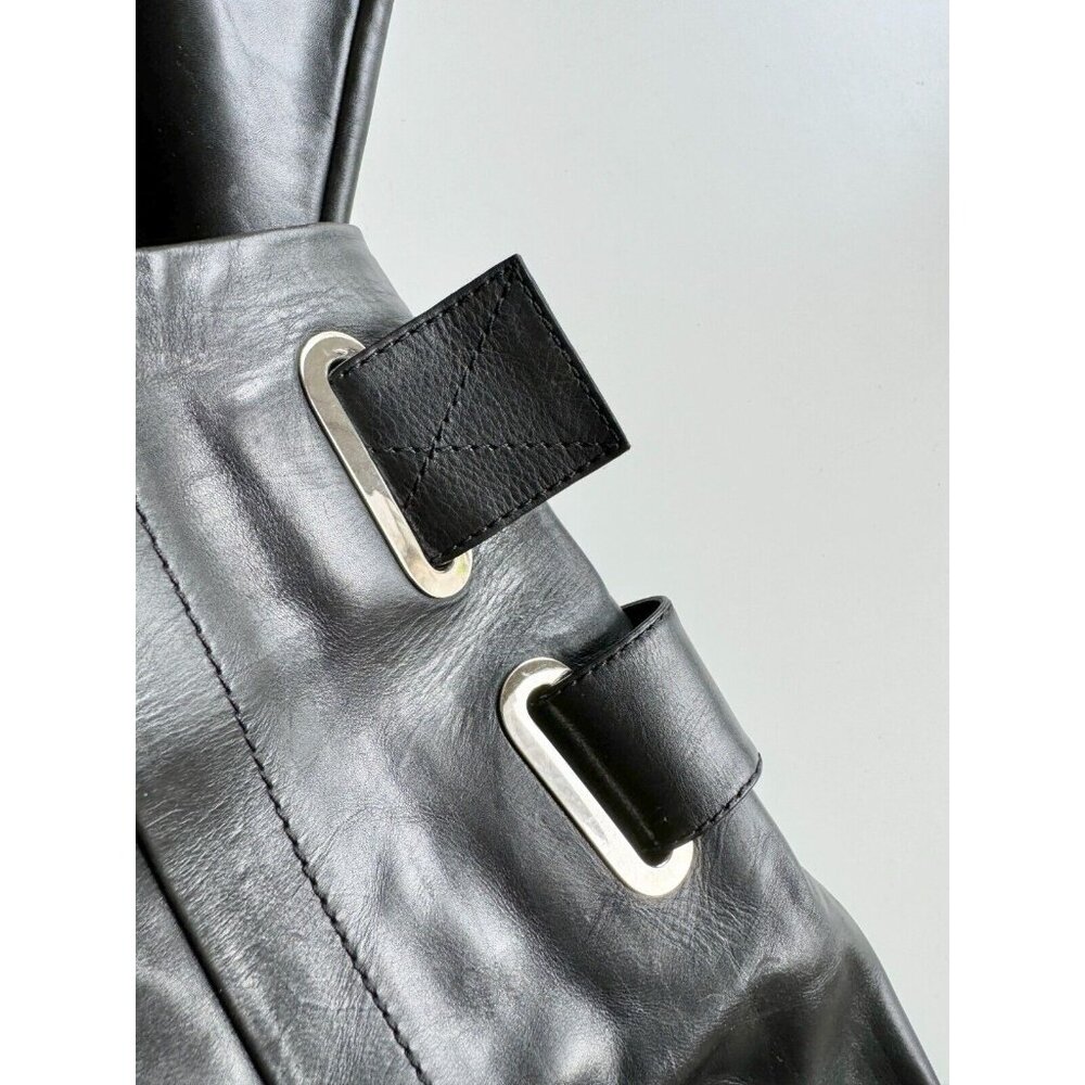BALENCIAGA Astrogirl Black Leather TK Over The Knee Tall Wedge Boots, Size 39.5 - Picture 9 of 16